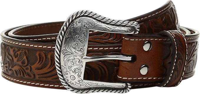 Nocona Men's Floral-Embossed Western Belt